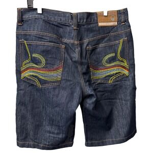 Vintage Emcee Jean Shorts Mens 38 JNCO Baggy Y2K 90s Skater Wide Leg Classic